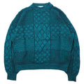 McGREGOR 80's Bottle Neck Low Gauge Knit Sweater L Green Acrylic All Over Pattern Crazy Pattern