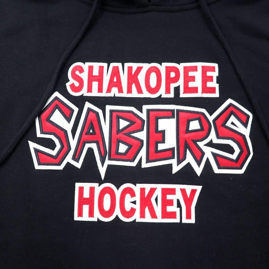 pennant Pullover Parka XL Black Cotton Paki Cotton SHAKOPEE SABERS HOCKEY Big Size