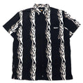 FREAKY 90's Fire Pattern Short Sleeve Shirt Aloha Shirt L Black Cotton All Over Pattern