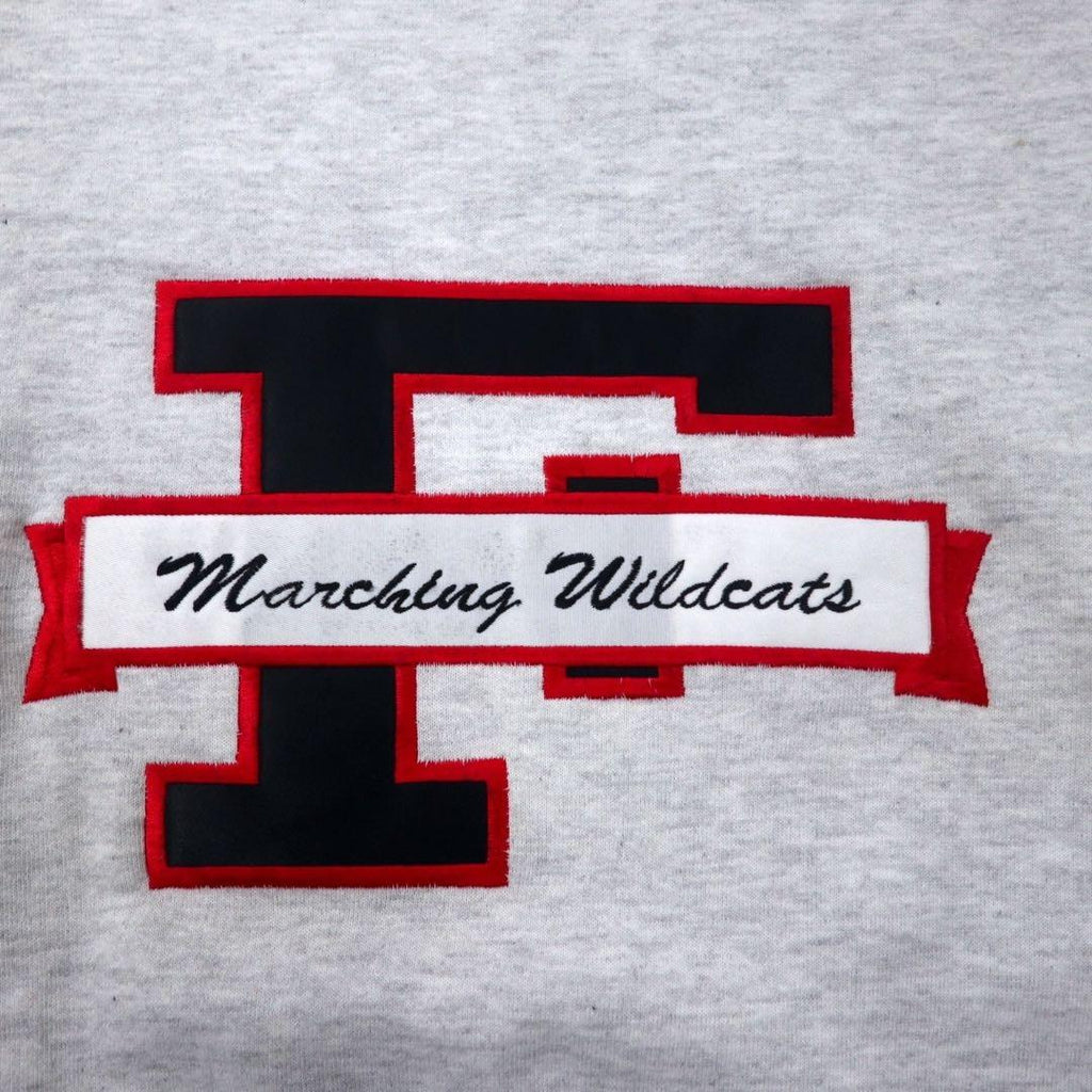 JERZEES USA製 90年代 SUPER SWEATS カレッジ刺繍 スウェット XL グレー コットン 裏起毛 marching wildcats ビッグサイズ
