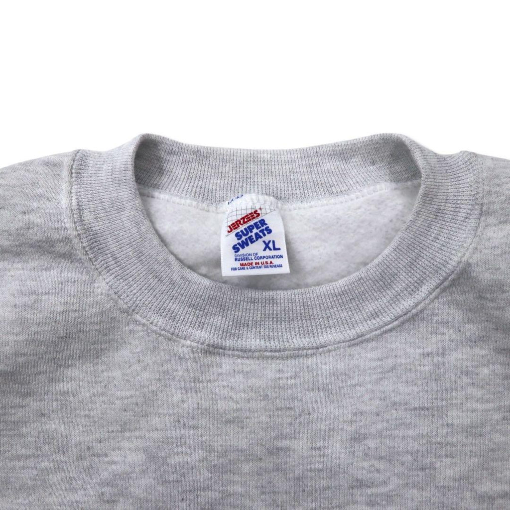 JERZEES USA製 90年代 SUPER SWEATS カレッジ刺繍 スウェット XL グレー コットン 裏起毛 marching wildcats ビッグサイズ