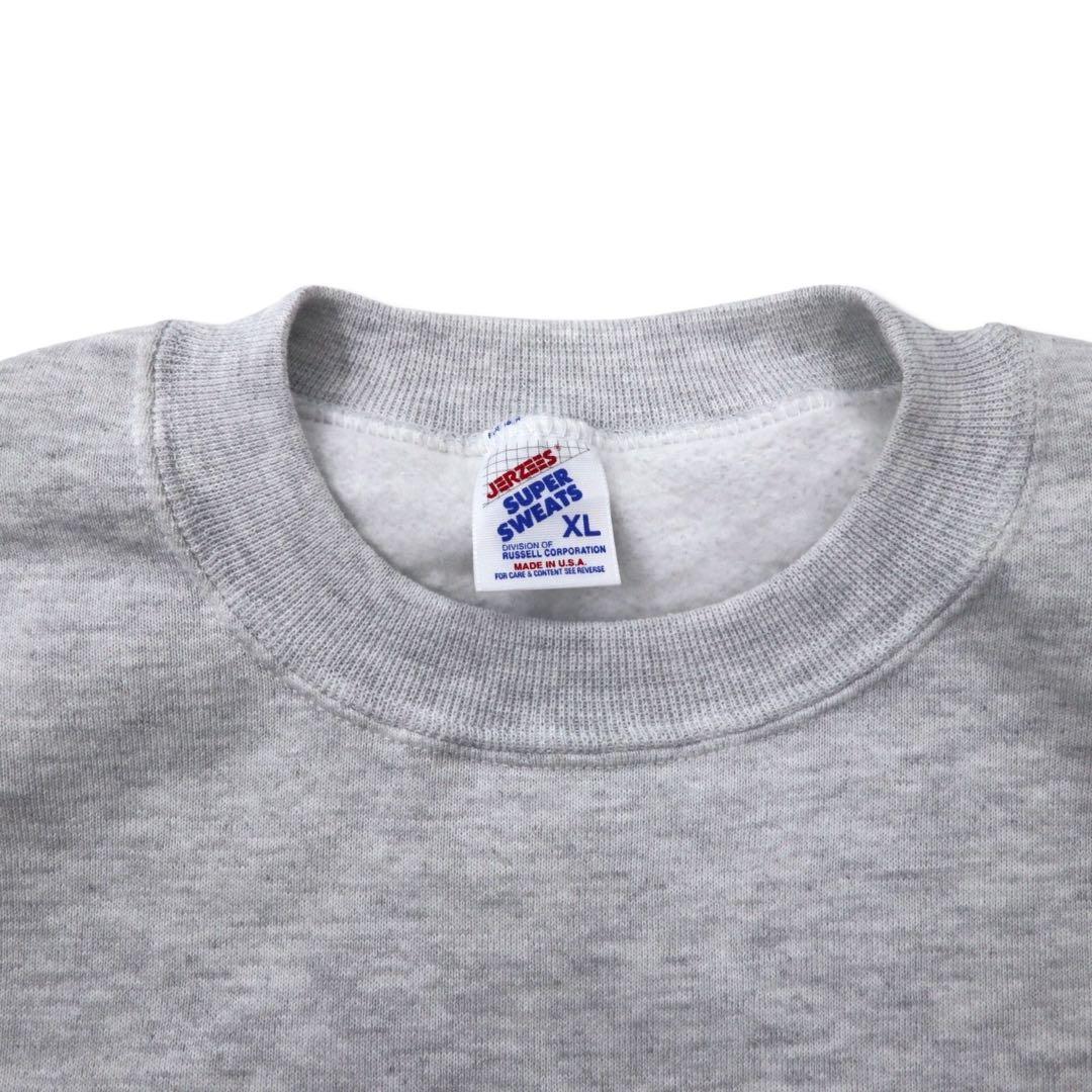 JERZEES USA製 90年代 SUPER SWEATS カレッジ刺繍 スウェット XL グレー コットン 裏起毛 marching wildcats ビッグサイズ