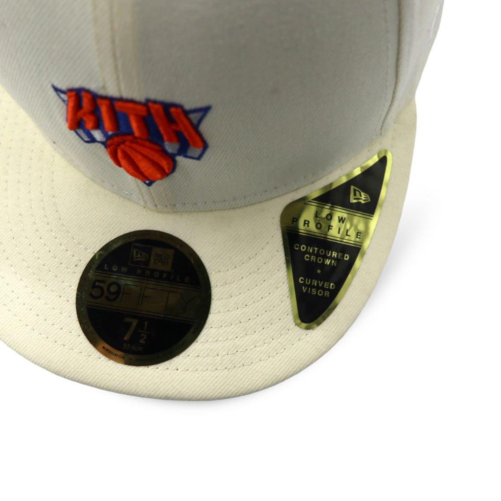 KITH × NEW ERA Baseball Cap 59.6cm White Polyester NBA The New York Knicks 59Fifty Low Profile Fitted Hat Unused Item