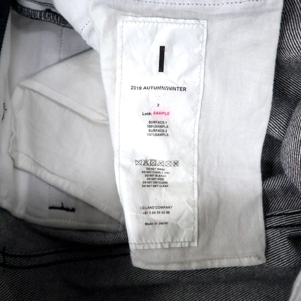I (1LDK) Black Denim Pants 2 Sample Product SAMPLE 2019AW Made in Japan