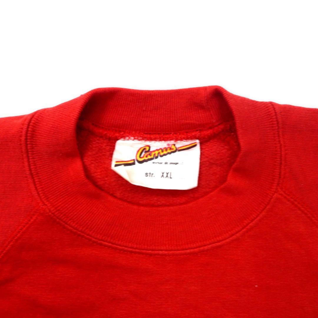 Euro Vintage Sweatshit ビッグサイズ カレッジ プリントスウェット 2XL レッド アクリル Camus