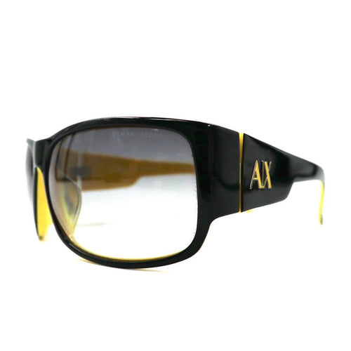 A|X ARMANI EXCHANGE サングラス スクエア ブラック イエロー サイドロゴ AX199/F/S 71CJJ 61-14 130