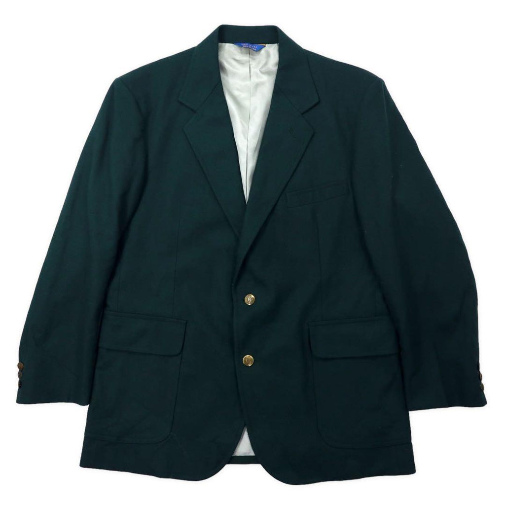 PENDLETON USA製 80年代 2B テーラードジャケット 42 グリーン ウール 飾りボタン
