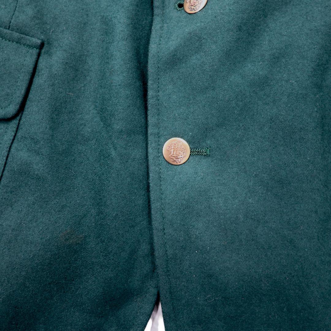 PENDLETON USA製 80年代 2B テーラードジャケット 42 グリーン ウール 飾りボタン