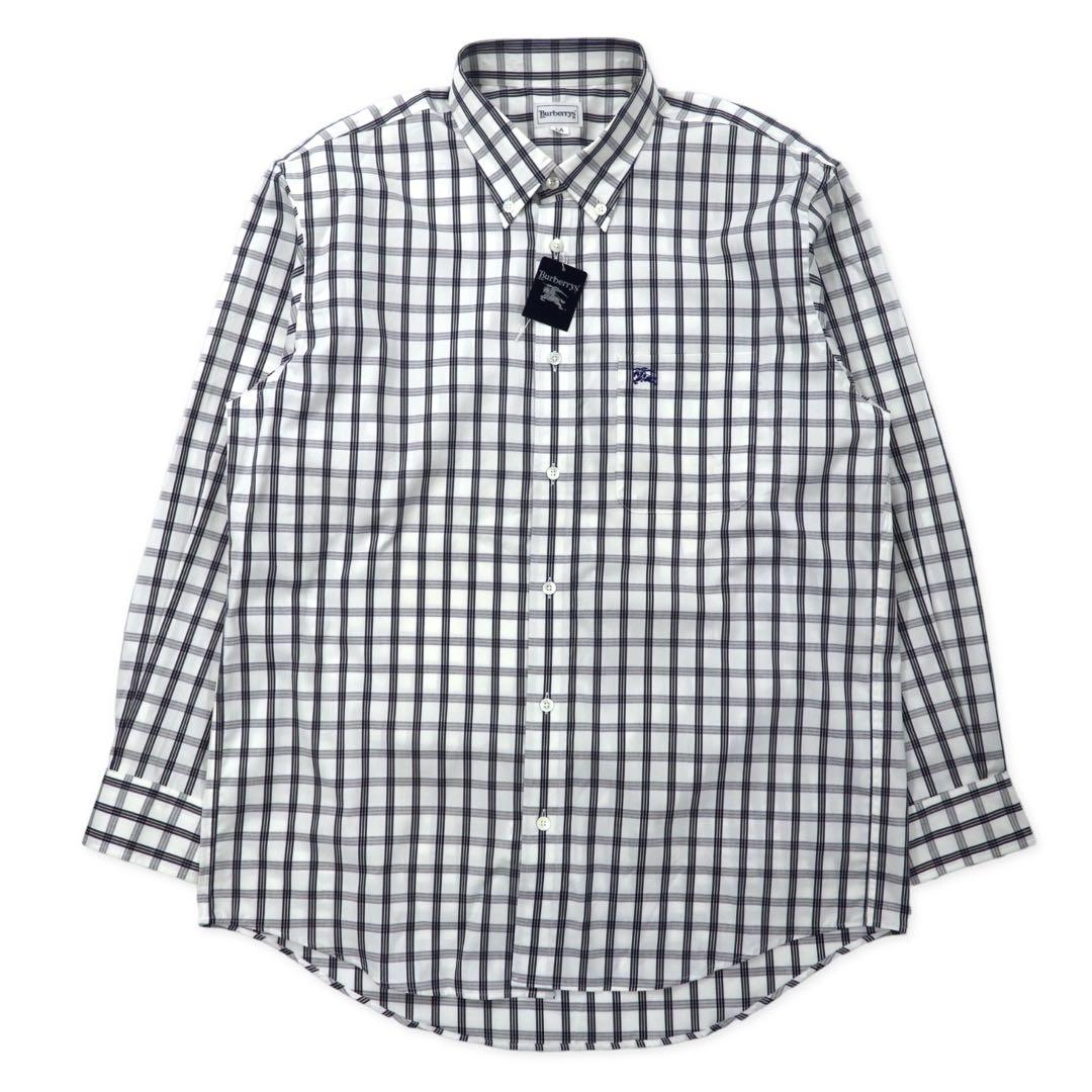 Burberrys Nova Check Button Down Shirt LA White Cotton One Point Logo Embroidery Made in Japan Unused Item