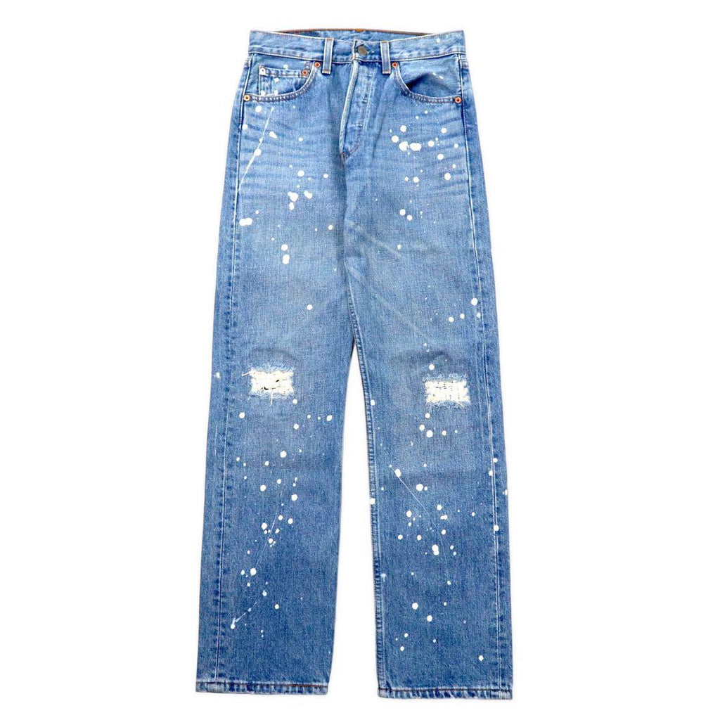 Levi's USA 90s 501 Denim Pants 28 Blue Paint Distressed
