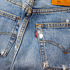 Levi's USA 90s 501 Denim Pants 28 Blue Paint Distressed