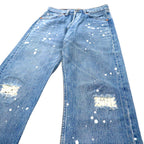 Levi's USA 90s 501 Denim Pants 28 Blue Paint Distressed