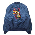King Louie USA 90's Stadium Jumper M Navy Nylon Quilted Liner Back Patch
