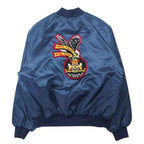 King Louie USA 90's Stadium Jumper M Navy Nylon Quilted Liner Back Patch