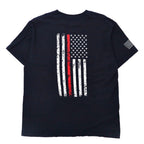 Ann Arbor プリントTシャツ XL ネイビー コットン 星条旗 Fire & Rescue アメリカ 消防士 Maltese Cross Firefighter Fire Courage Honor メキシコ製