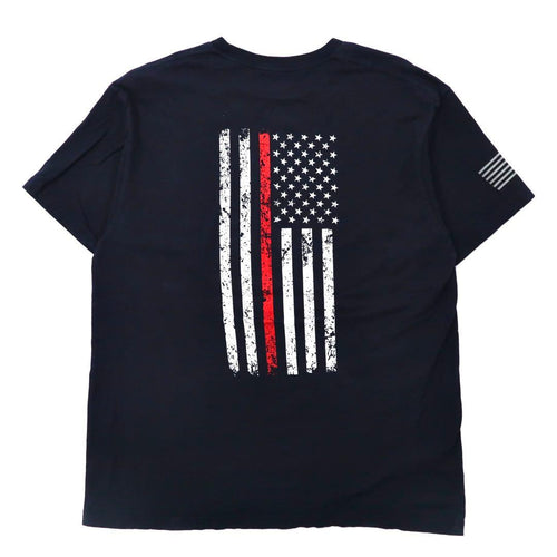 ann aranr Printed T-Shirt XL Navy Cotton Stars and Stripes Fire &amp; Rescue Maltese Cross Firefighter Fire Courage Honor Made in Mexico