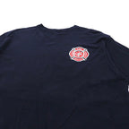 Ann Arbor プリントTシャツ XL ネイビー コットン 星条旗 Fire & Rescue アメリカ 消防士 Maltese Cross Firefighter Fire Courage Honor メキシコ製
