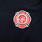 Ann Arbor プリントTシャツ XL ネイビー コットン 星条旗 Fire & Rescue アメリカ 消防士 Maltese Cross Firefighter Fire Courage Honor メキシコ製