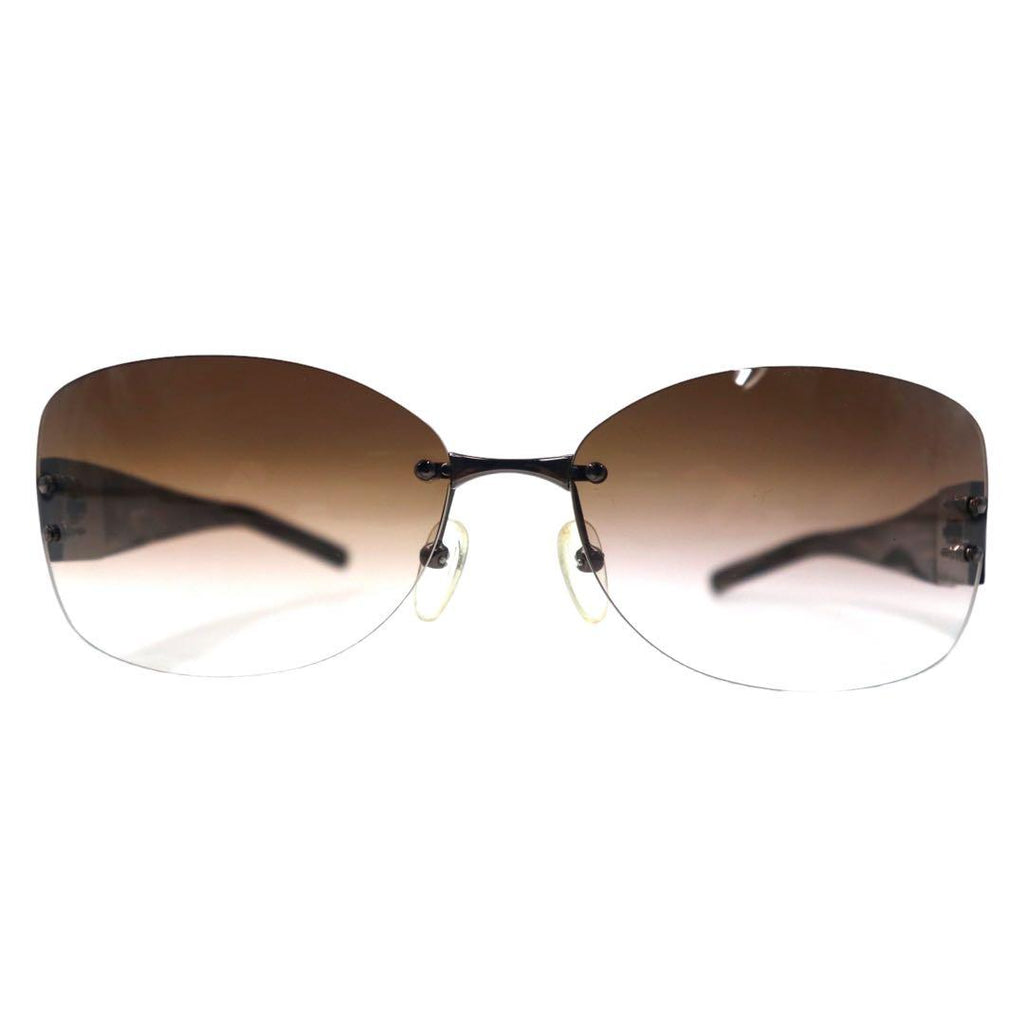 LOEWE Rimless Gradient Sunglasses Square Brown Side Logo SLW255 Made in Italy