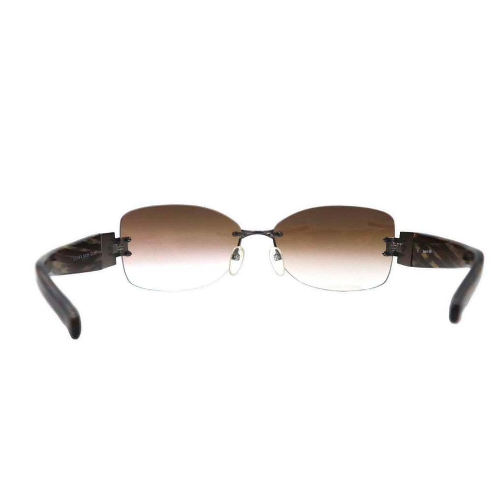 LOEWE Rimless Gradient Sunglasses Square Brown Side Logo SLW255 Made in Italy