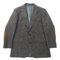USA製 80年代 PENDLETON 2Bツイードジャケット 40 グレー ウール レザーエルボーパッチ