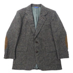 USA製 80年代 PENDLETON 2Bツイードジャケット 40 グレー ウール レザーエルボーパッチ
