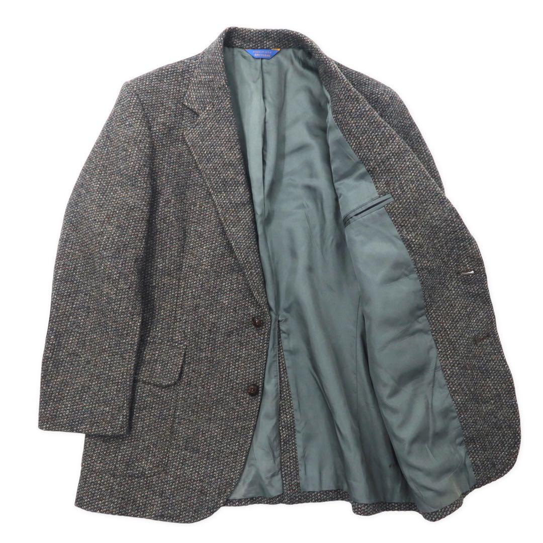 USA製 80年代 PENDLETON 2Bツイードジャケット 40 グレー ウール レザーエルボーパッチ