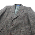 USA製 80年代 PENDLETON 2Bツイードジャケット 40 グレー ウール レザーエルボーパッチ