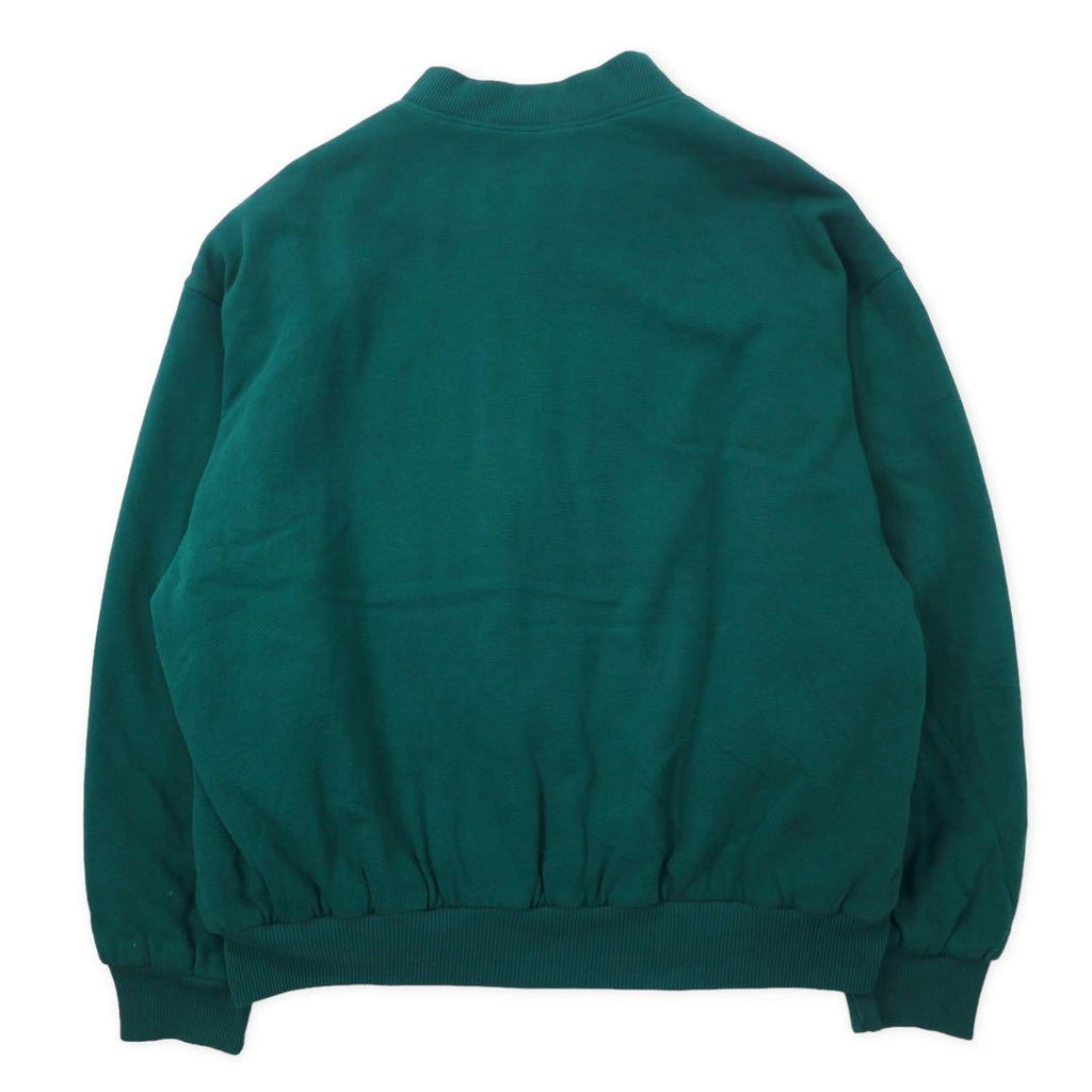 CHEMISE LACOSTE Made in France 80's French Lacoste Snap Cardigan Stadium Jean 4 Green Cotton One Point Logo Big Size