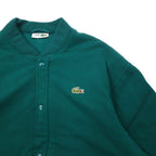 CHEMISE LACOSTE Made in France 80's French Lacoste Snap Cardigan Stadium Jean 4 Green Cotton One Point Logo Big Size