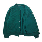 CHEMISE LACOSTE Made in France 80's French Lacoste Snap Cardigan Stadium Jean 4 Green Cotton One Point Logo Big Size