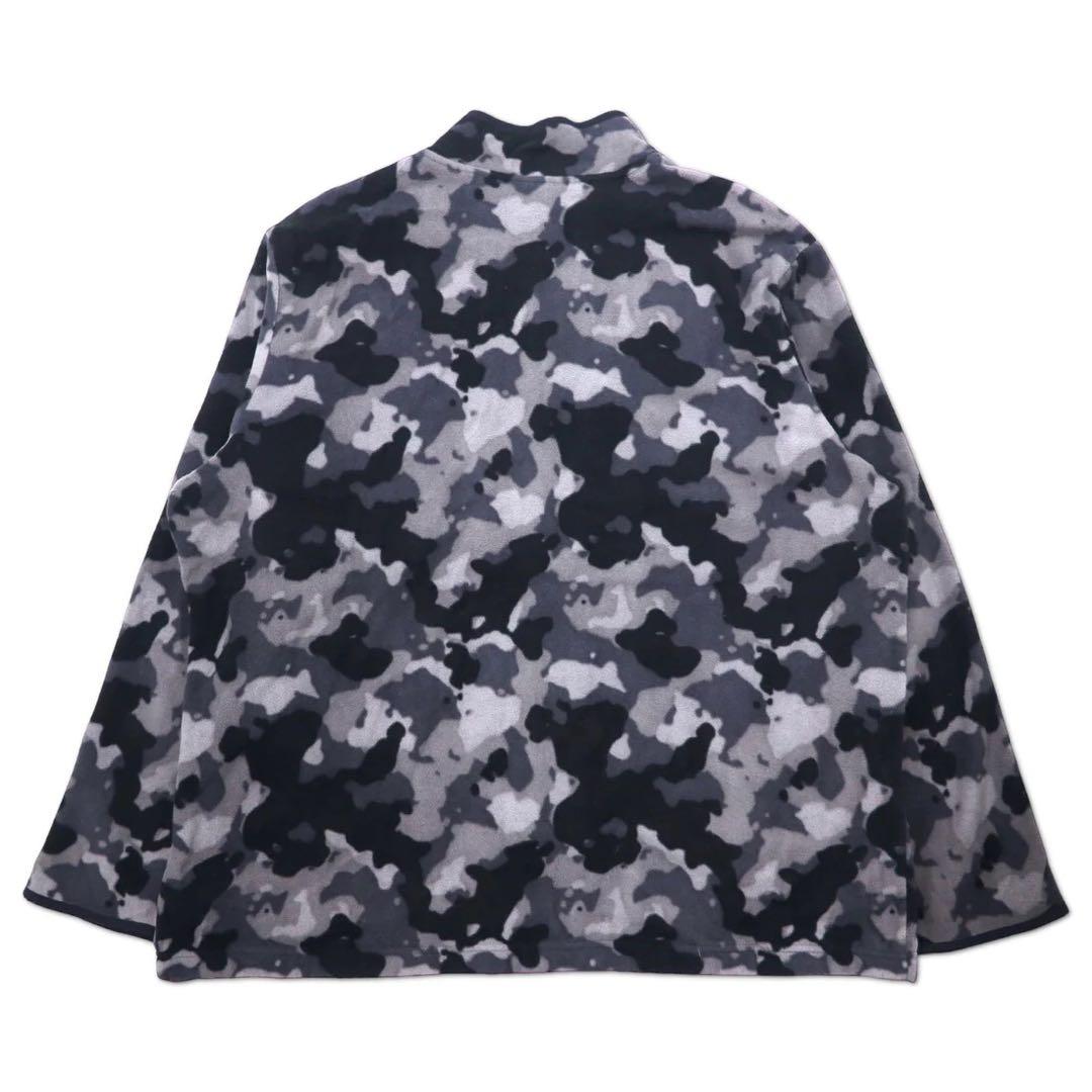 STARTER ハーフジップ フリースジャケット 3XL グレー ブラック カモフラ ポリエステル ビッグサイズ