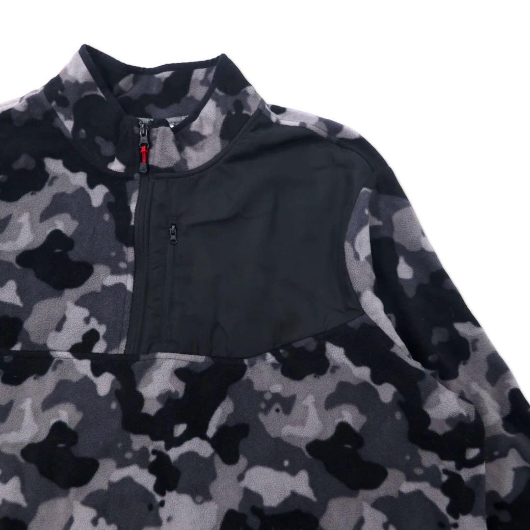 STARTER ハーフジップ フリースジャケット 3XL グレー ブラック カモフラ ポリエステル ビッグサイズ