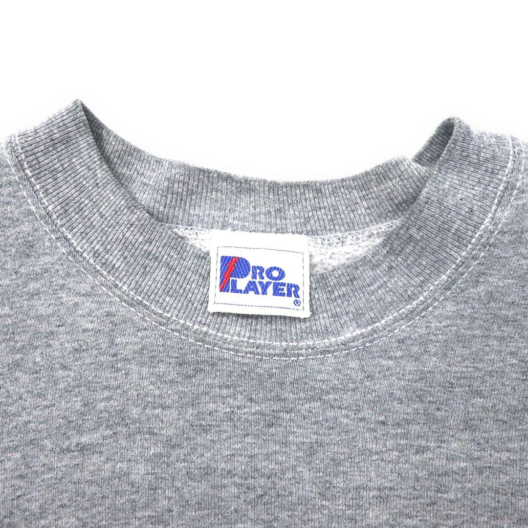PRO PLAYER Made in USA 90's NFL Football Sweatshirt L Gray Cotton Brushed Lining PITTSBURGH STEELERS
