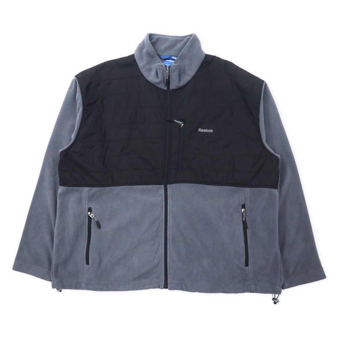 Reebok Nylon Switch Fleece Jacket 2XL Gray Black Bicolor Polyester Big Size