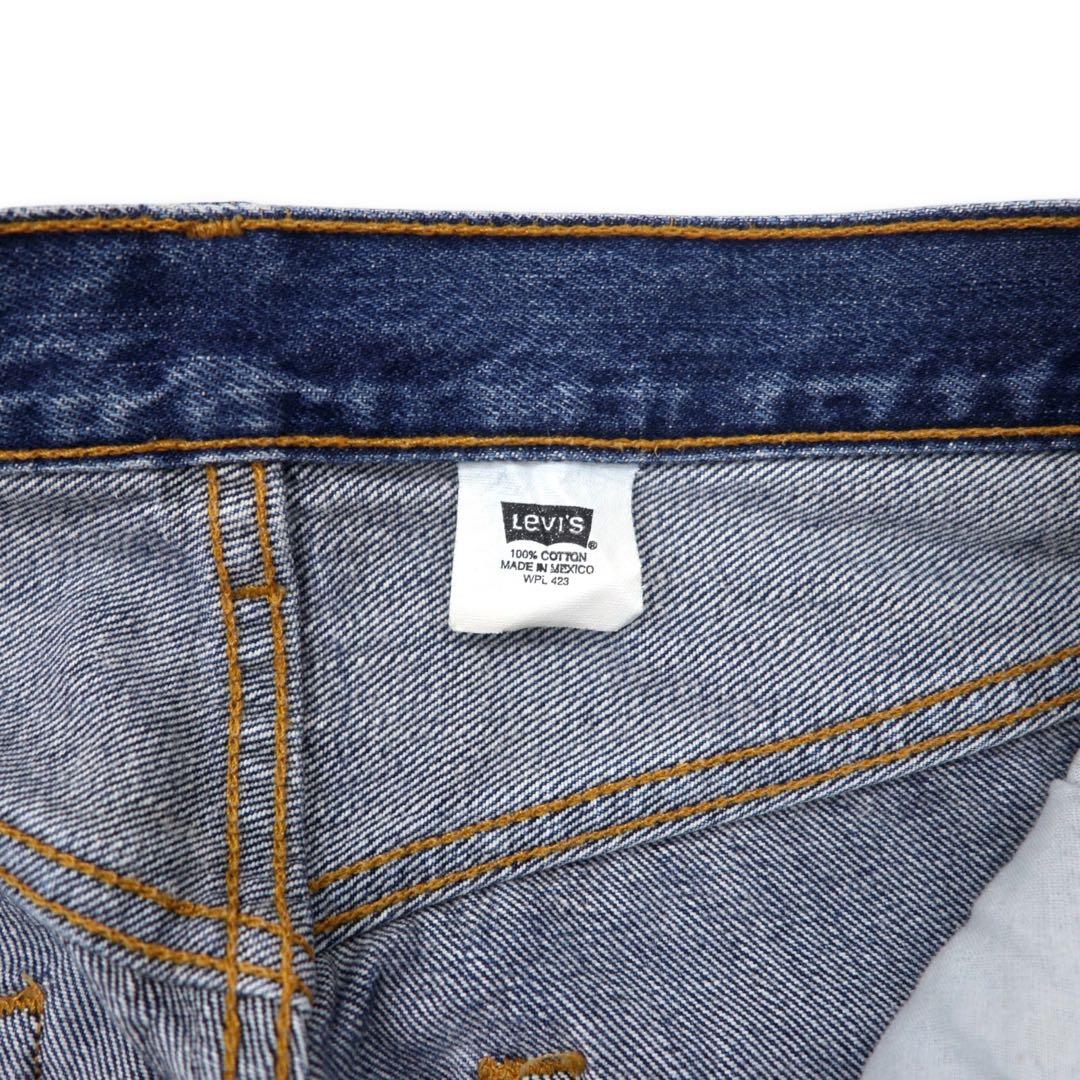 Levi's 90's 501 Regular Straight Denim Pants L Blue Button Back 647 Small e Paper Tag Single Stitch Hem Made in Mexico