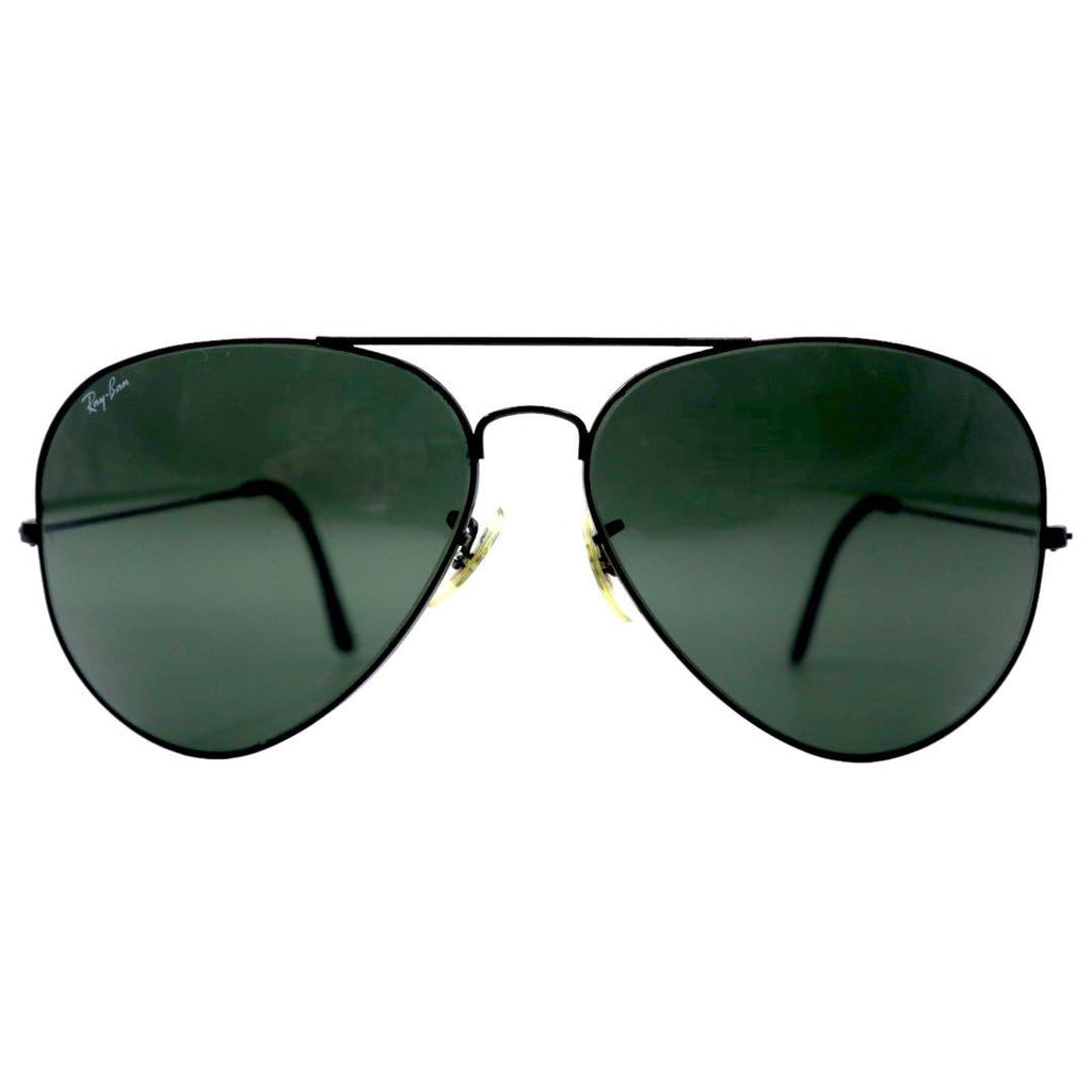 Ray-Ban USA 80s Bausch & Lomb Classic Metal Sunglasses Teardrop Black Double Bridge B&L Vintage