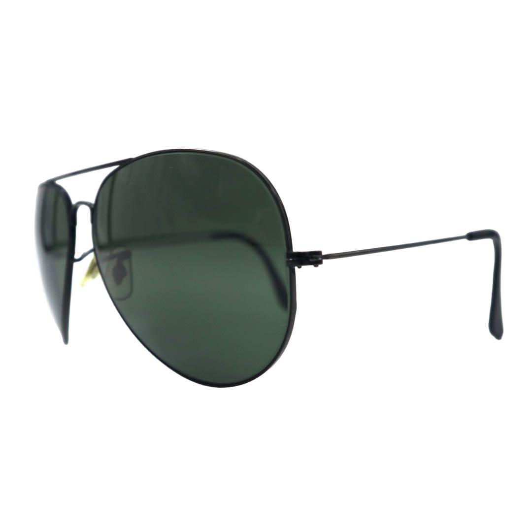 Ray-Ban USA 80s Bausch & Lomb Classic Metal Sunglasses Teardrop Black Double Bridge B&L Vintage