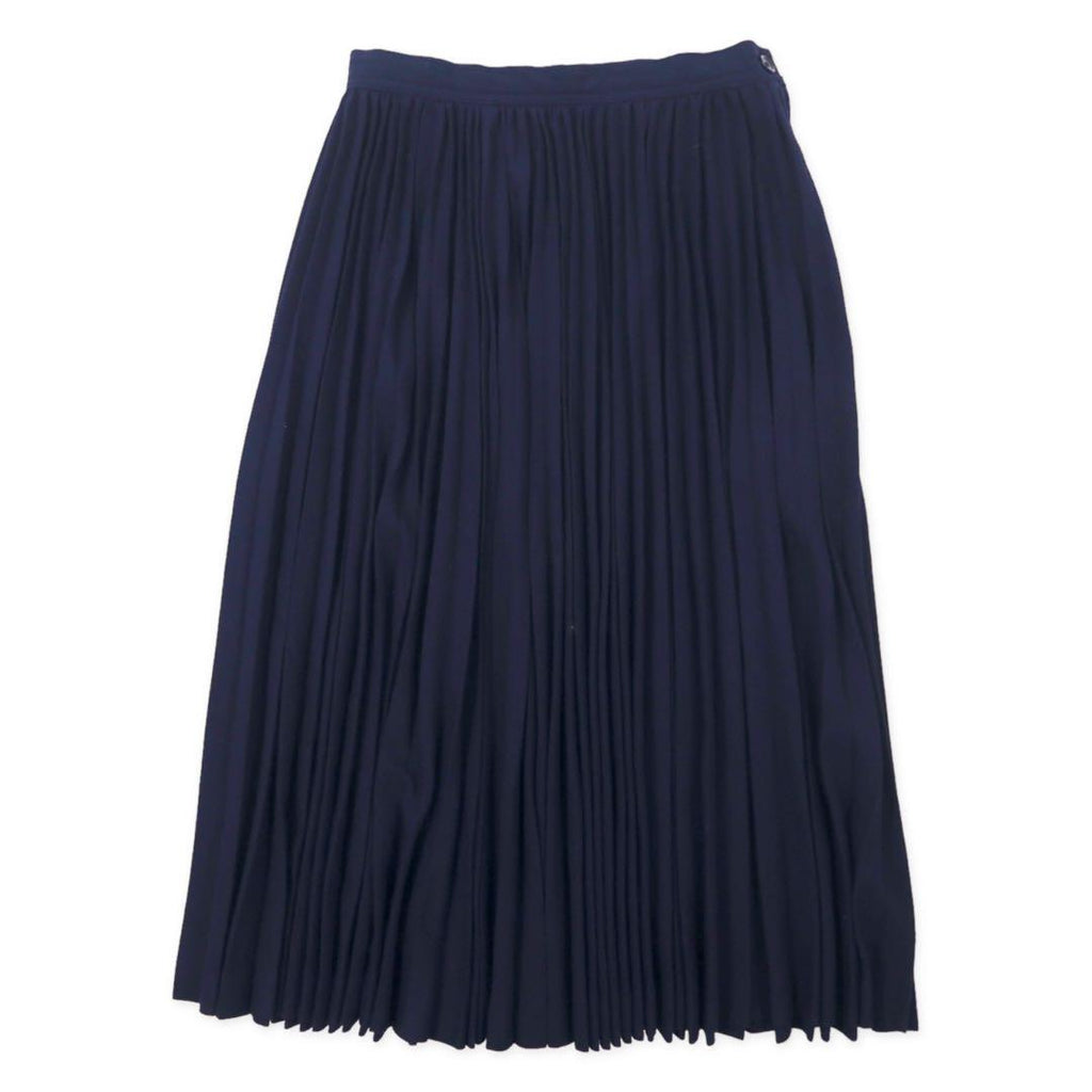 Y's Pleated Skirt S Navy Polyester Rayon YL-S18-601 Made in Japan
