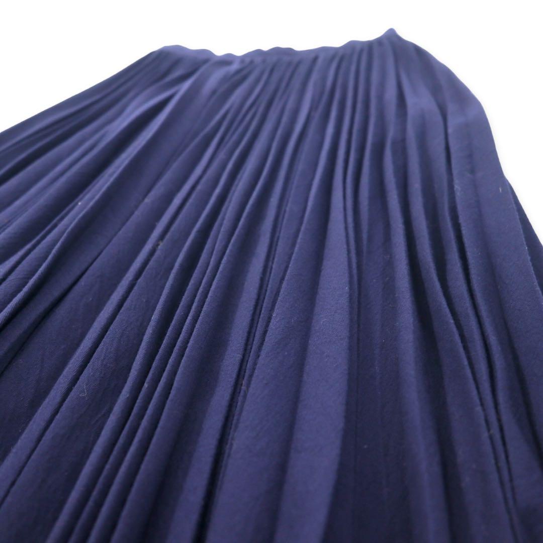 Y's Pleated Skirt S Navy Polyester Rayon YL-S18-601 Made in Japan