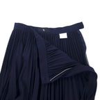 Y's Pleated Skirt S Navy Polyester Rayon YL-S18-601 Made in Japan