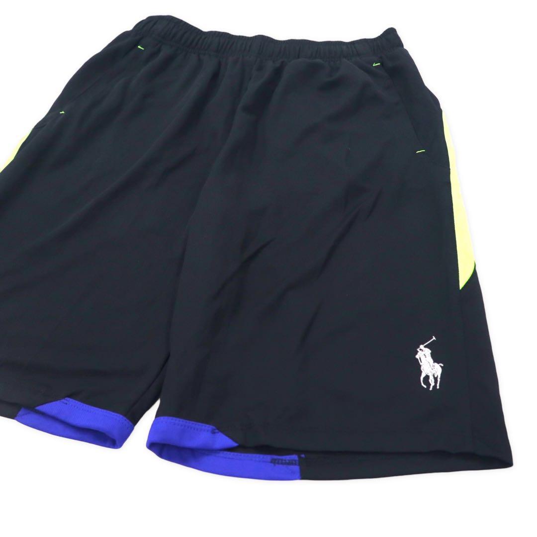 POLO RALPH LAUREN Short Game Pants Half Pants L Black Polyester Side Line Small Pony Unused Item