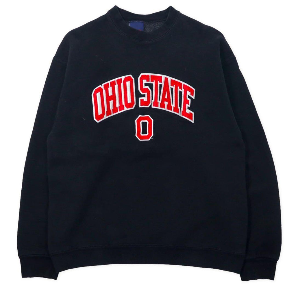 PRO PLAYER College Sweat L Black Cotton Brushed Back OHIO STATE Made in Mexico