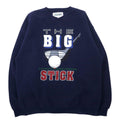 DANAGGERS USA 90's Print Sweatshirt L Navy Cotton Brushed Back THE BIG STICK Big Size