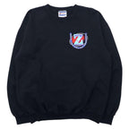 Hanes 90's Printed Sweatshirt M Black Cotton Brushed Back Zaino Back Print Made in Mexico