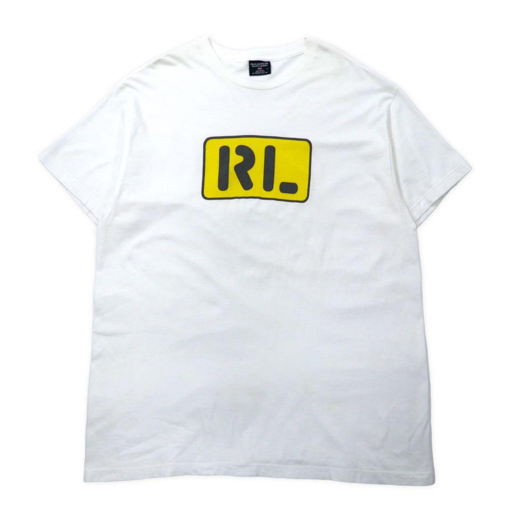 POLO JEANS CO. RALPH LAUREN USA 90's T-shirt L White Cotton RL Print Big Size