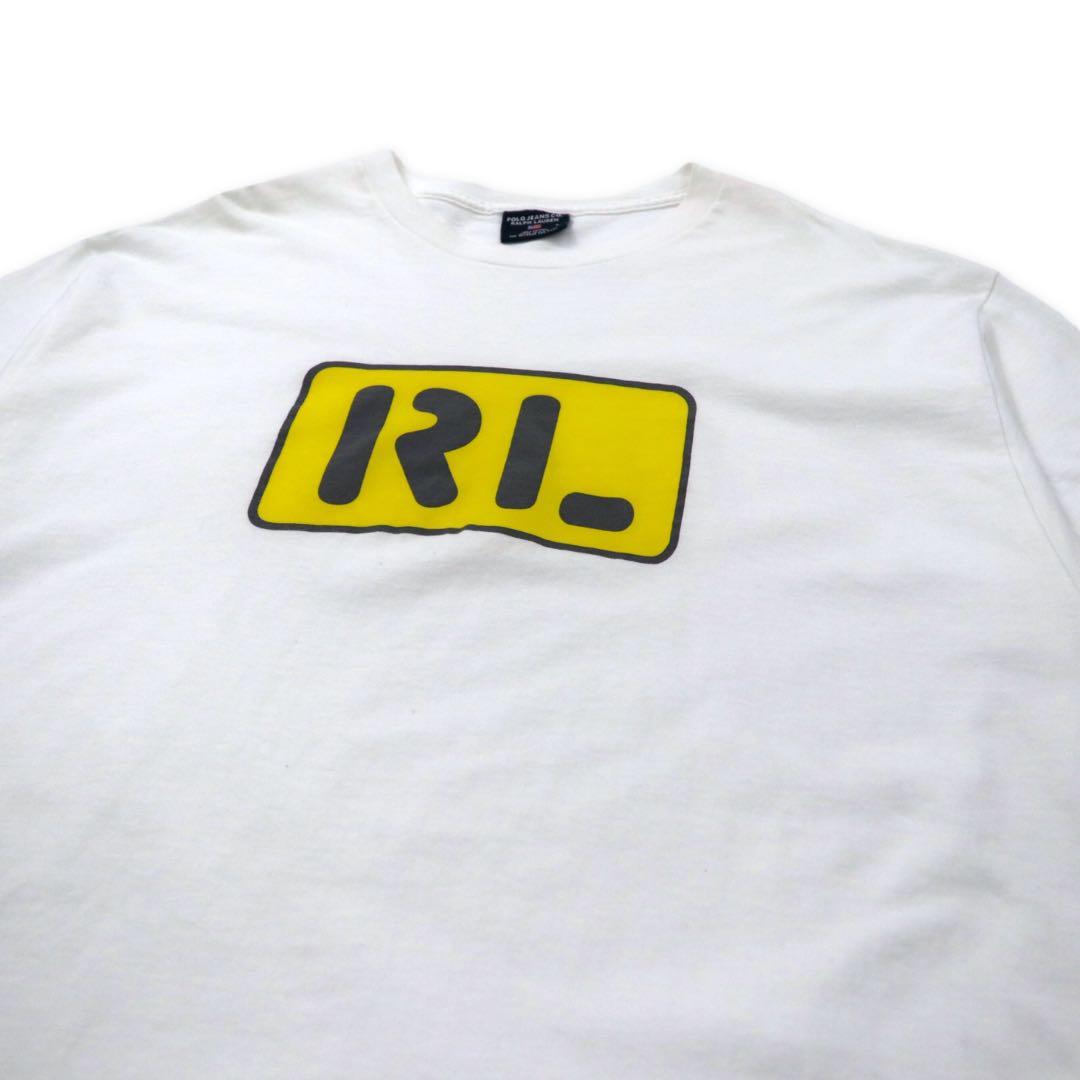 POLO JEANS CO. RALPH LAUREN USA 90's T-shirt L White Cotton RL Print Big Size