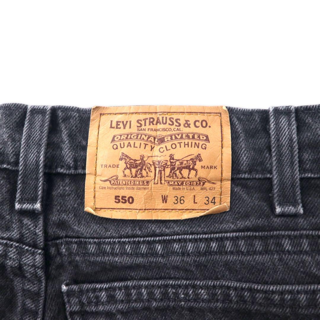 Made in USA Levi's 90's Tapered Black Denim Pants 550 Black 36 Orange Tab 40550-4159 Loose Fit