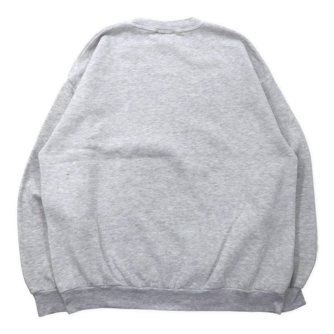 Lee 90's College Print Sweatshirt L Gray Cotton Brushed Back BOSTON
