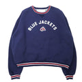 CCM CLASSICS Ribline Sweat XXL Navy Cotton Brushed Lining NHL BLUE JACKETS Big Size